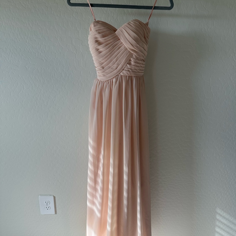 Blush Bridesmaids Dress with Corset Back
